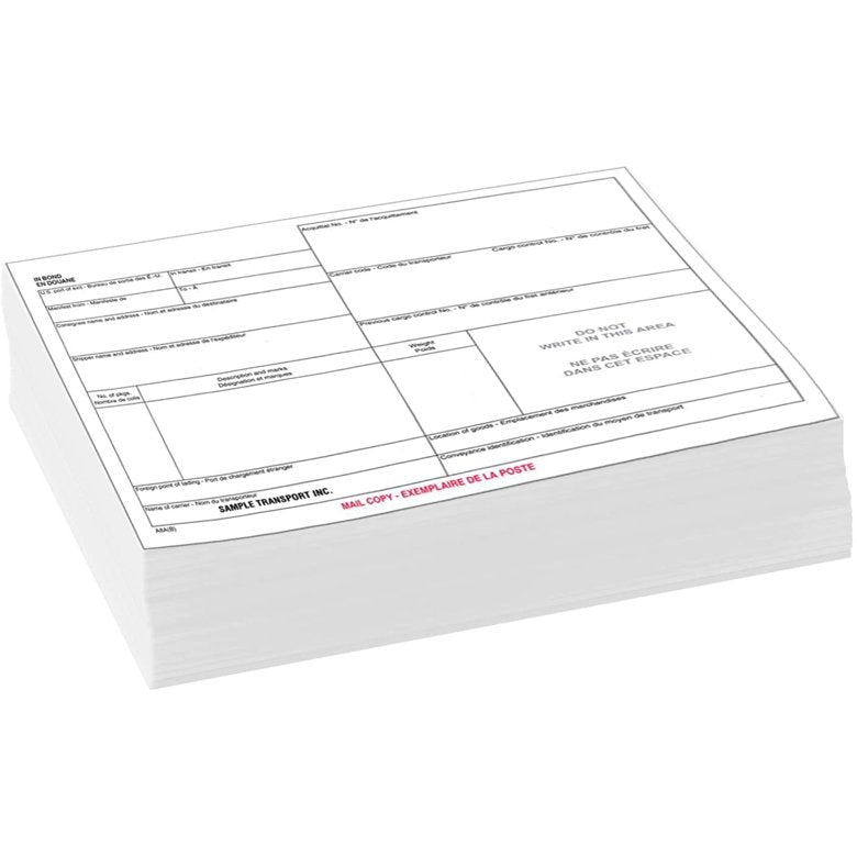 Order A8A(B) In-Bond Cargo Control Documents | BorderPrint